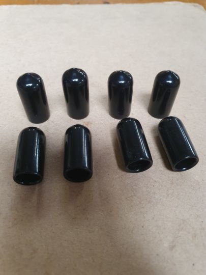 Curtain Rod Ends - BLACK RUBBER Set of 8
