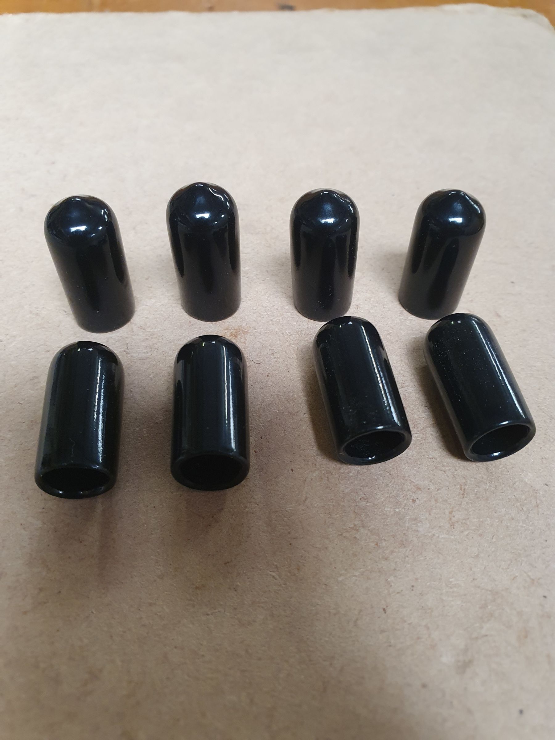 Curtain Rod Ends BLACK RUBBER Set of 8